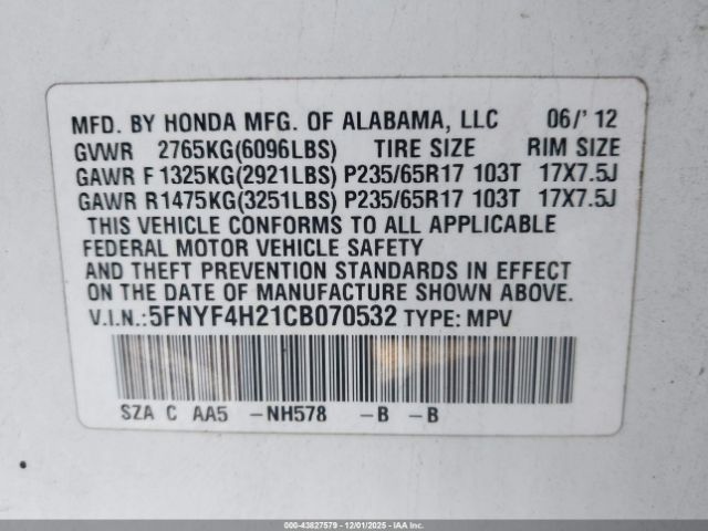 Honda Pilot Lx Image 14