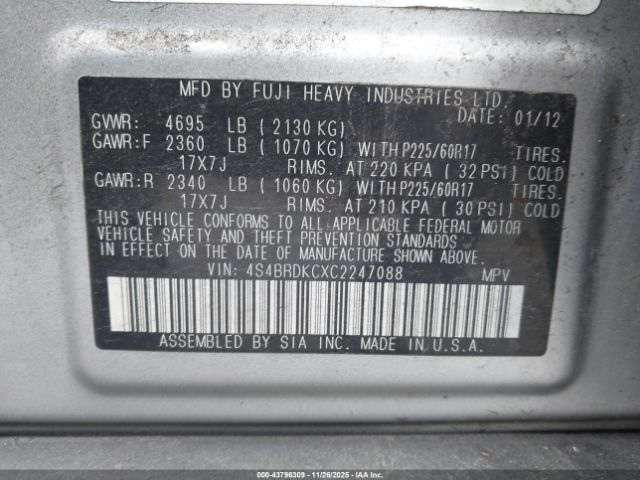 Subaru Outback 3.6r Limited Image 10